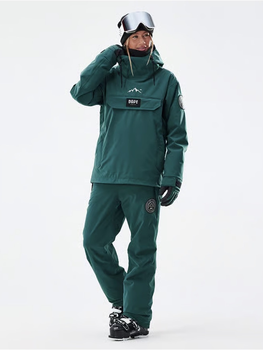 DOPE Women's Bottle Green Ski Anorak Jacket - Picture 2 of 8